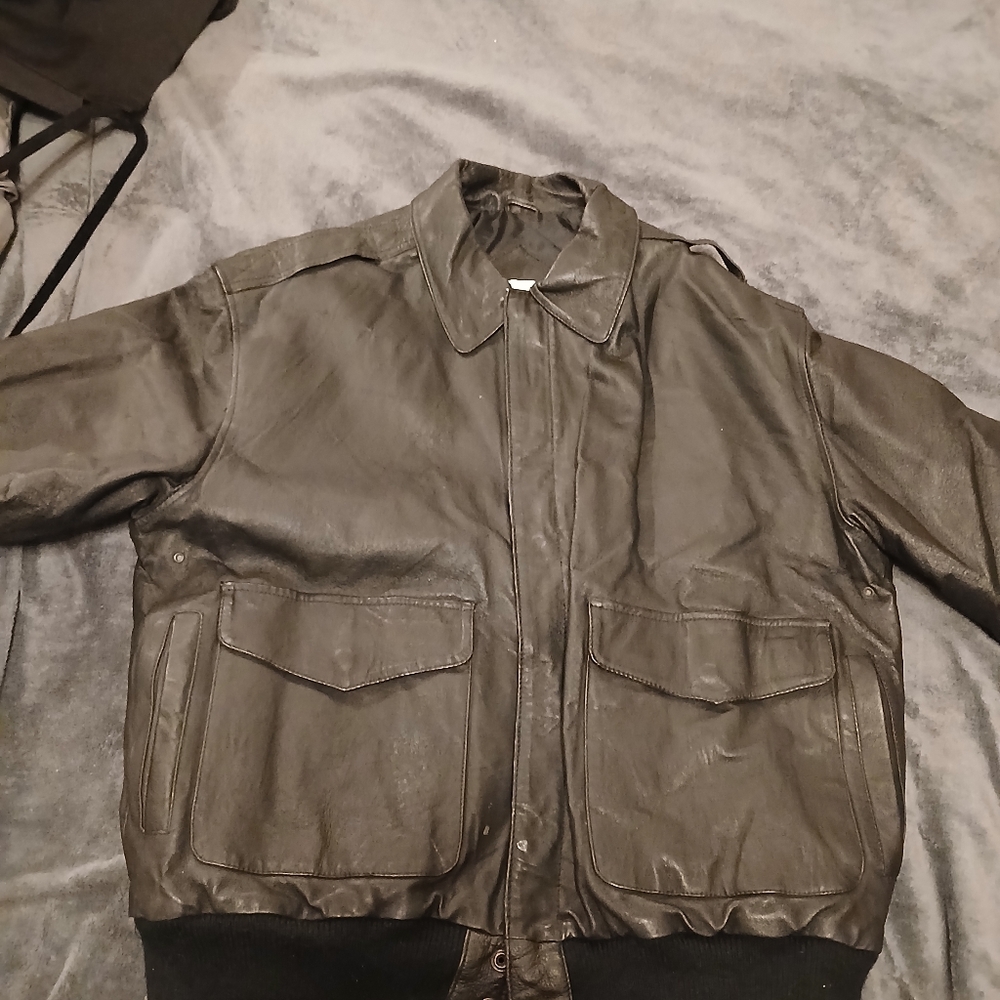 Vintage Men's Black Leather Jacket